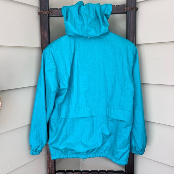Claudia Barnes Sport Vintage Windbreaker Womens Small Zip Up Jacket Turquoise - Picture 2 of 15